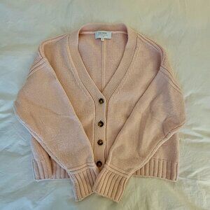 La Ligne Light Pink Cropped Cardigan Size Large